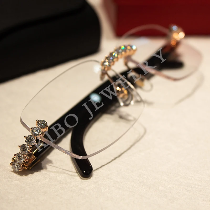 Wholesale Personal Custom Luxury Sunglasses Men Fine Jewelry 3mm VVS Moissanite Glasses For Men