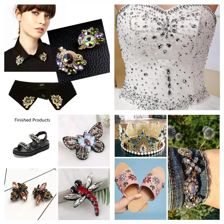 Manufacturers Shiny Crystal Sewn Rhinestone,4X15Mm 5X10Mm 7X15Mm 13X27Mm 17X32Mm 10X35Mm Horse Eye Glass Claw Diamond For Crafts