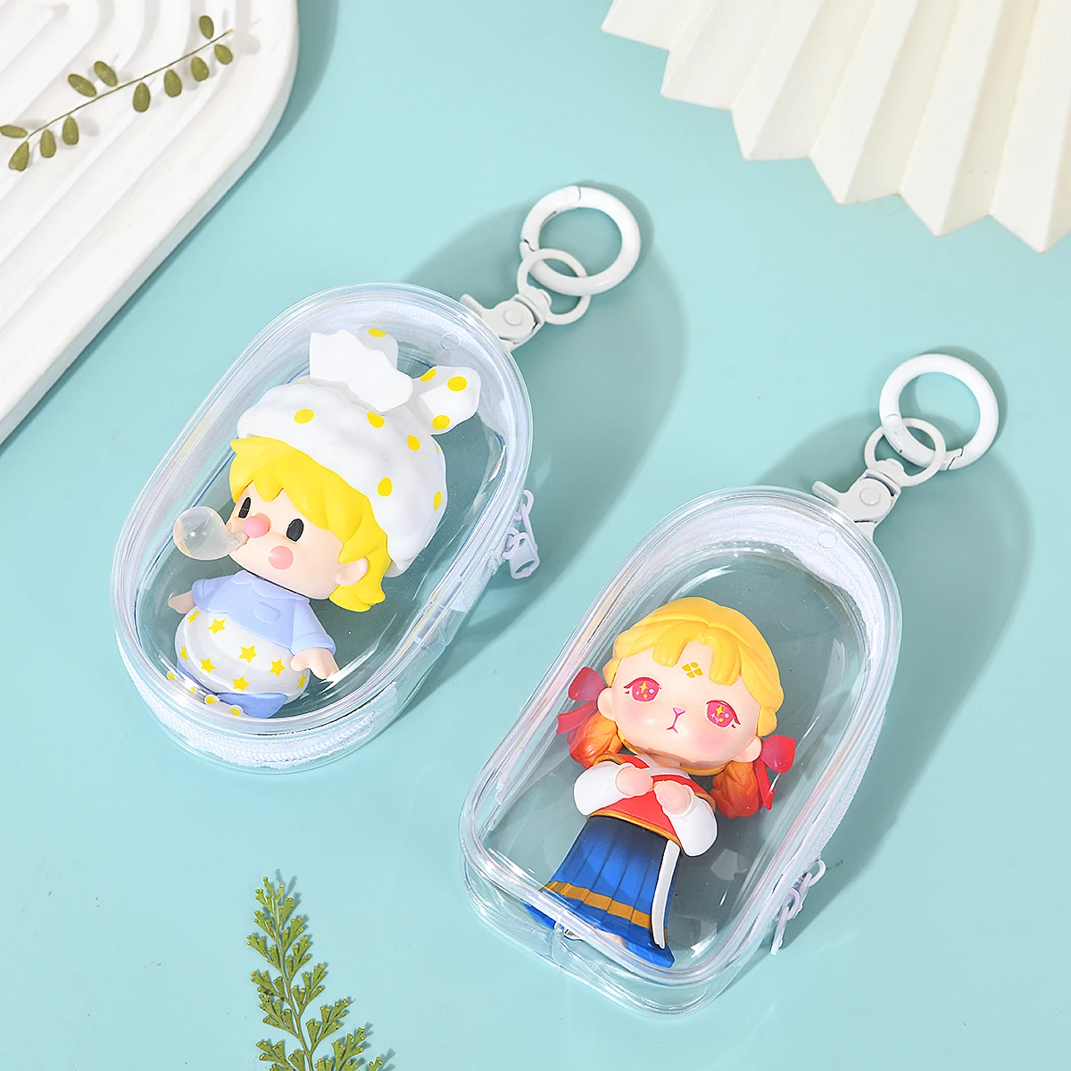Transparent PVC Doll Display Storage Bag for Mobile Phone Chargers and Headphones Makeup Bag Figure