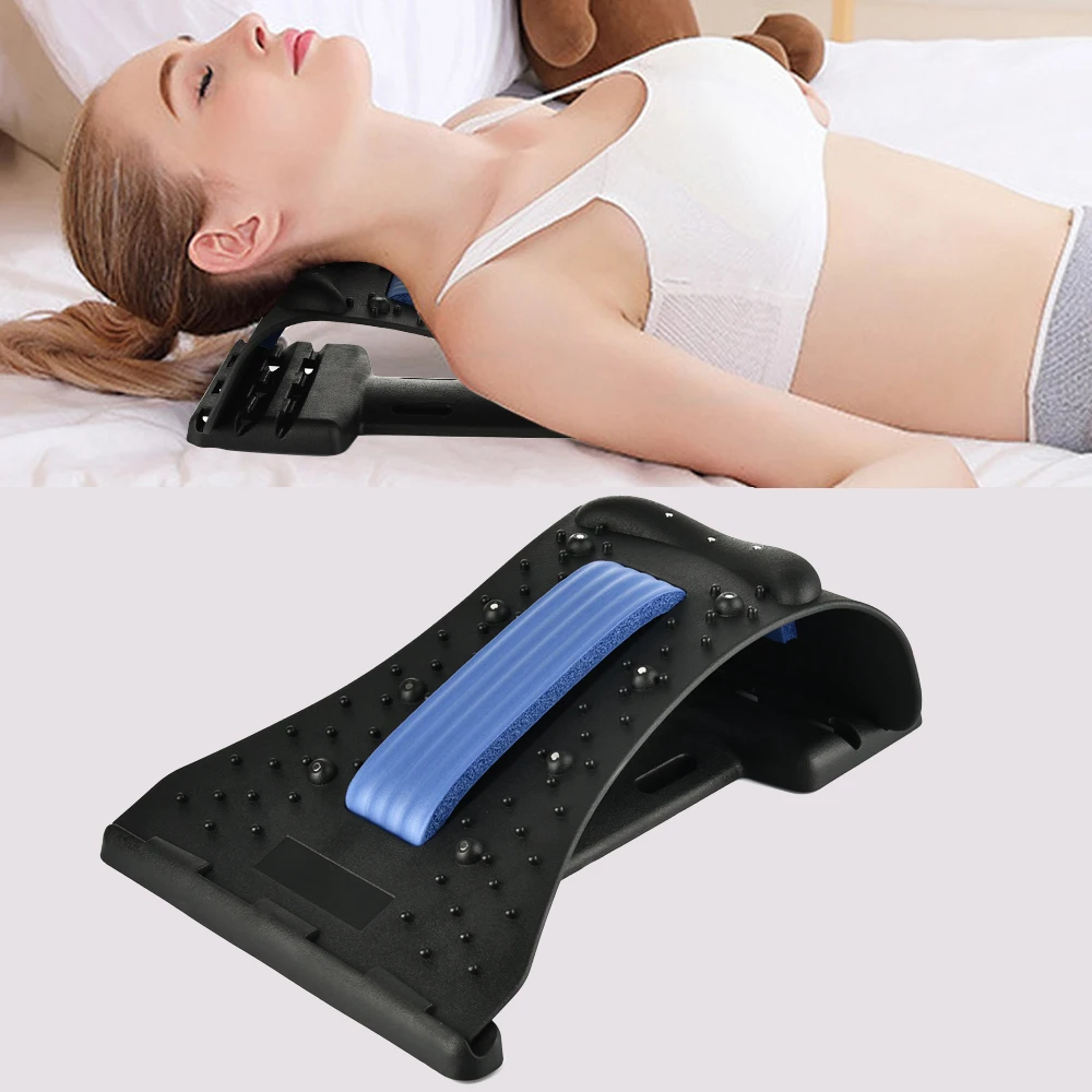 Pain Relief Magnetic Lower Back Support Device Waist Traction Cervical Neck Stretcher
