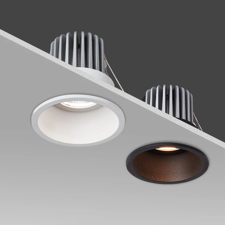 DGLUX Morden Pop Ceiling Recessed Types Round Trimless Aluminum Indoor Lighting 12w Led Spots Lamp