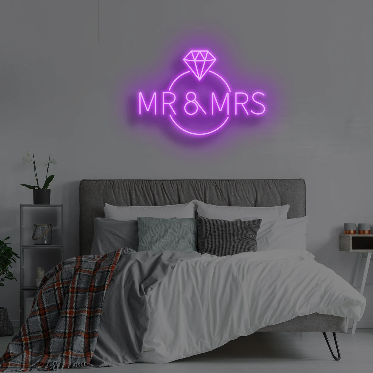 Неоновый светодиодный светильник на заказ «сделай сам» для комнат знак «MR & MRS» RGB акриловый буквы