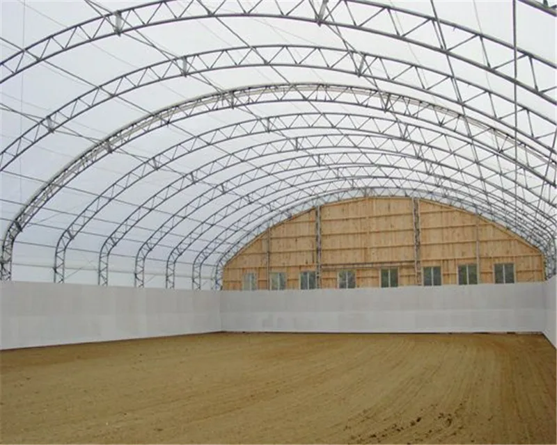Prefab Galvanized Steel Frame Truss Roof Warehouse Shed  PVC/PVDF Fabric Steel Structure Storage Building Construction