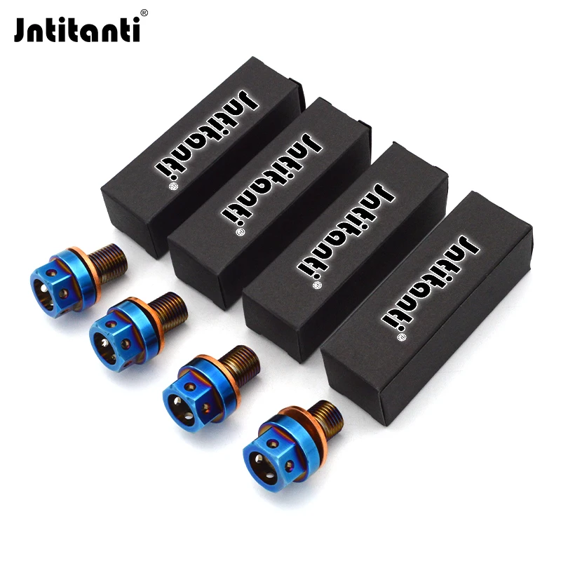 Jntitanti Drilled Hex Gr.5 Titanium Alloy Oil Drain Plug Ti-6Al-4V Auto Engine Gear Oil Drain Plug M12x1.25 with Magnetic