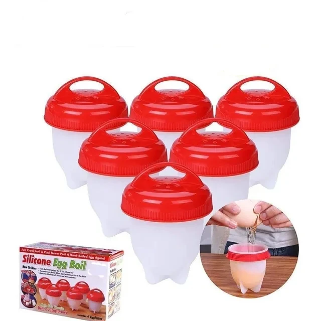 Non-stick Silicone Kitchen Baking Gadget Egg Poachers Cooker Accessories Hard Boiled Egg Boil Cooker Boiler Egg Cup Cooking Cook