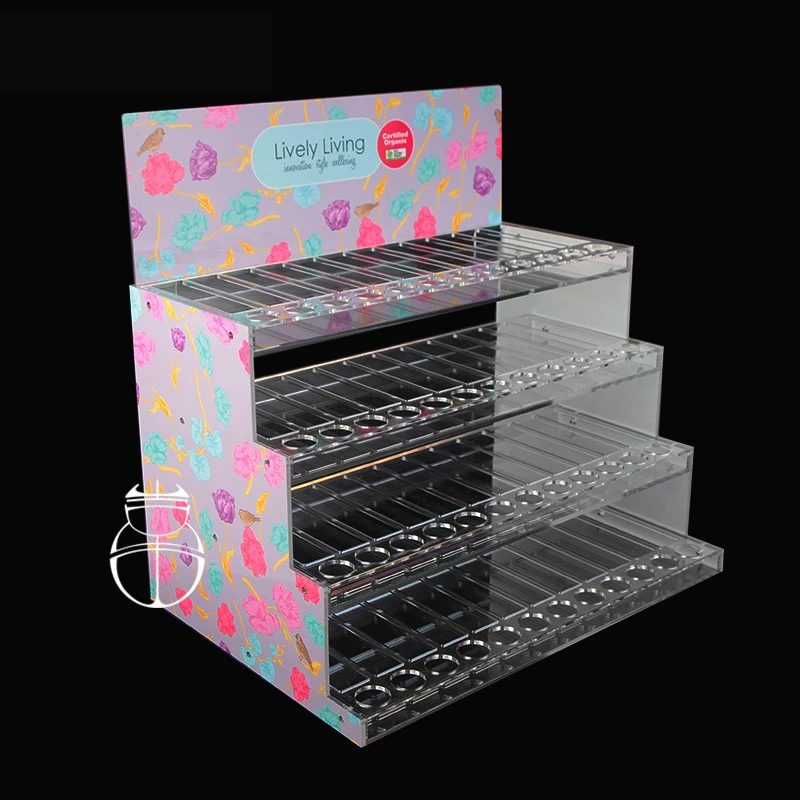 Detachable portable single-layer multi-layer nail polish essential oil display stand with advertising board