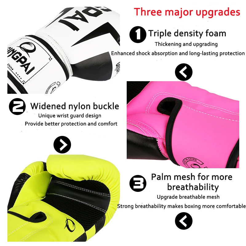 K&B Home Professional High Quality Genuine Leather Boxing Gloves Yellow Twins Boxing Gloves