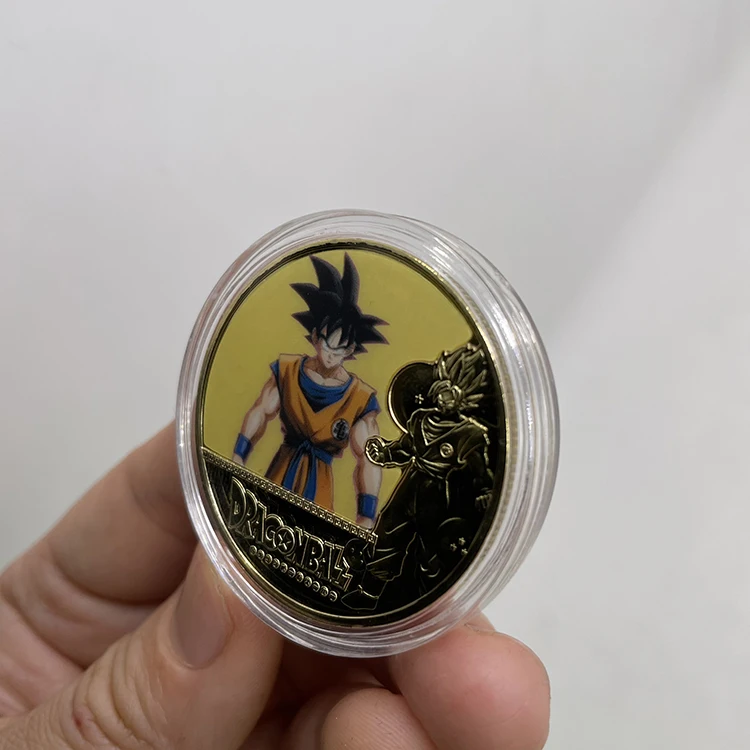 22 Designs Japanese Anime Metal Coin Dragon Ball Z Metal 3d Gold Coin Manufacturer