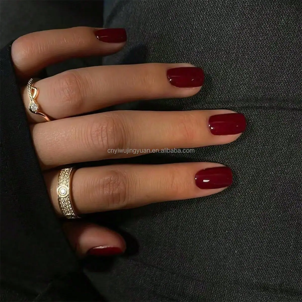 private label colorful geometric designer press on nails red luxury brand stylish fake nails design short false nails wholesale