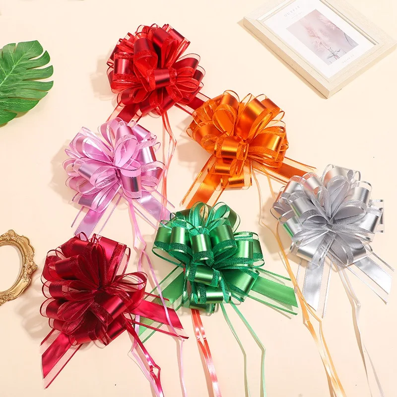 6 Inch Large Christmas Ribbon Bows Pull Bow For Gift Wrapping Christmas Trees Gift Baskets Gift Boxes Decorate Weddings