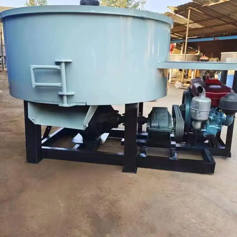 Plastic Raw Material Mixer Auto Feeder Electric Castable Refractory 350L Concrete Pan Mixer