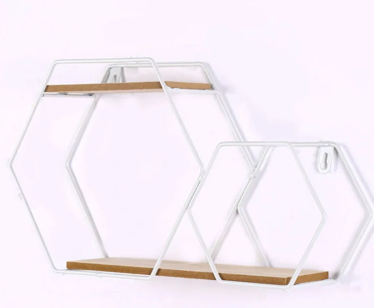 2pc Nordic Iron Wooden Wall Hanging Shelves Metal Floating Shelf Kitchen Cabinet Organizer Display Decorative Wall Rack