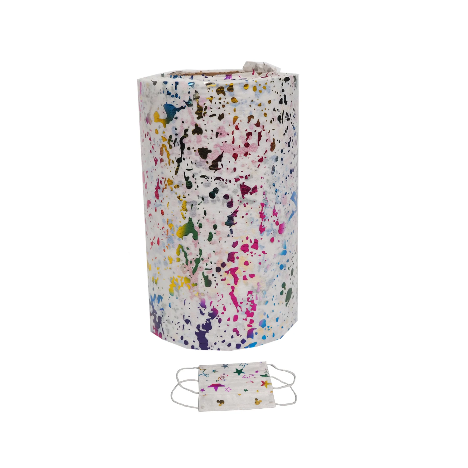 Custom PP Spunlace Foil Stamping Printed Non Woven Fabric For Children Face Mask