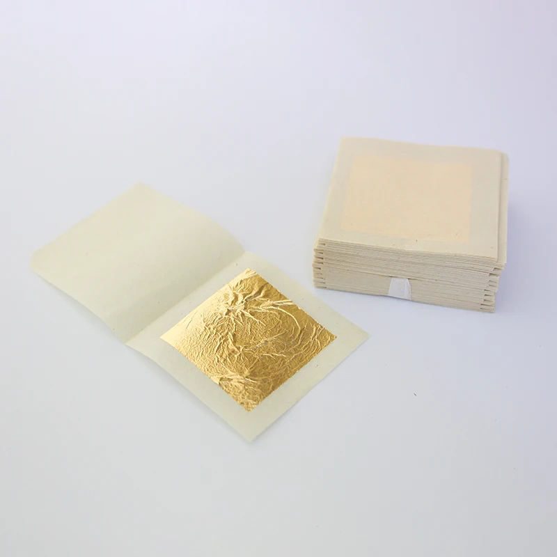 Amazon Top Sells Kinno pan de oro 24k Gold Leaf Sheets for bakery and pastry 4.33 x 4.33 cm Edible Gold Leaf