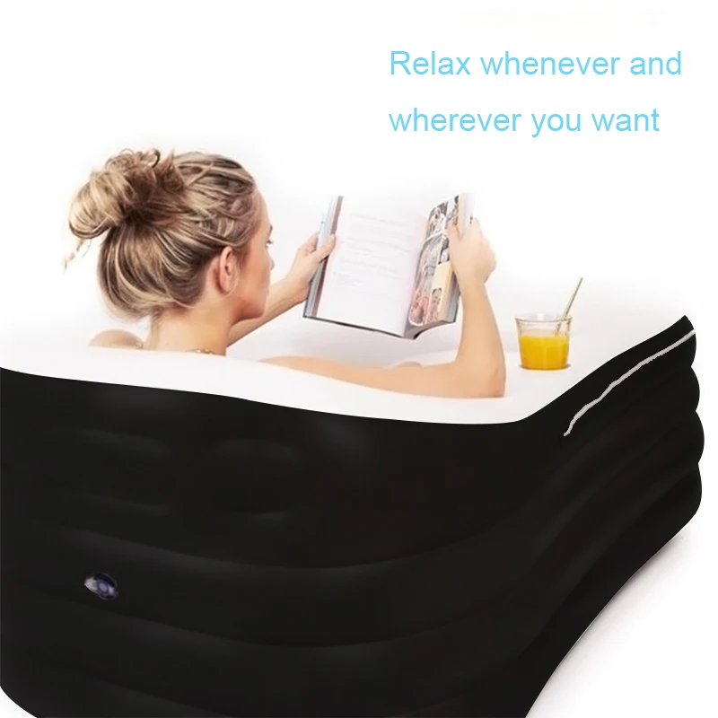 High Quality Large Black PVC Freestanding Portable Adult Ice Soaking Bathtub for Sports