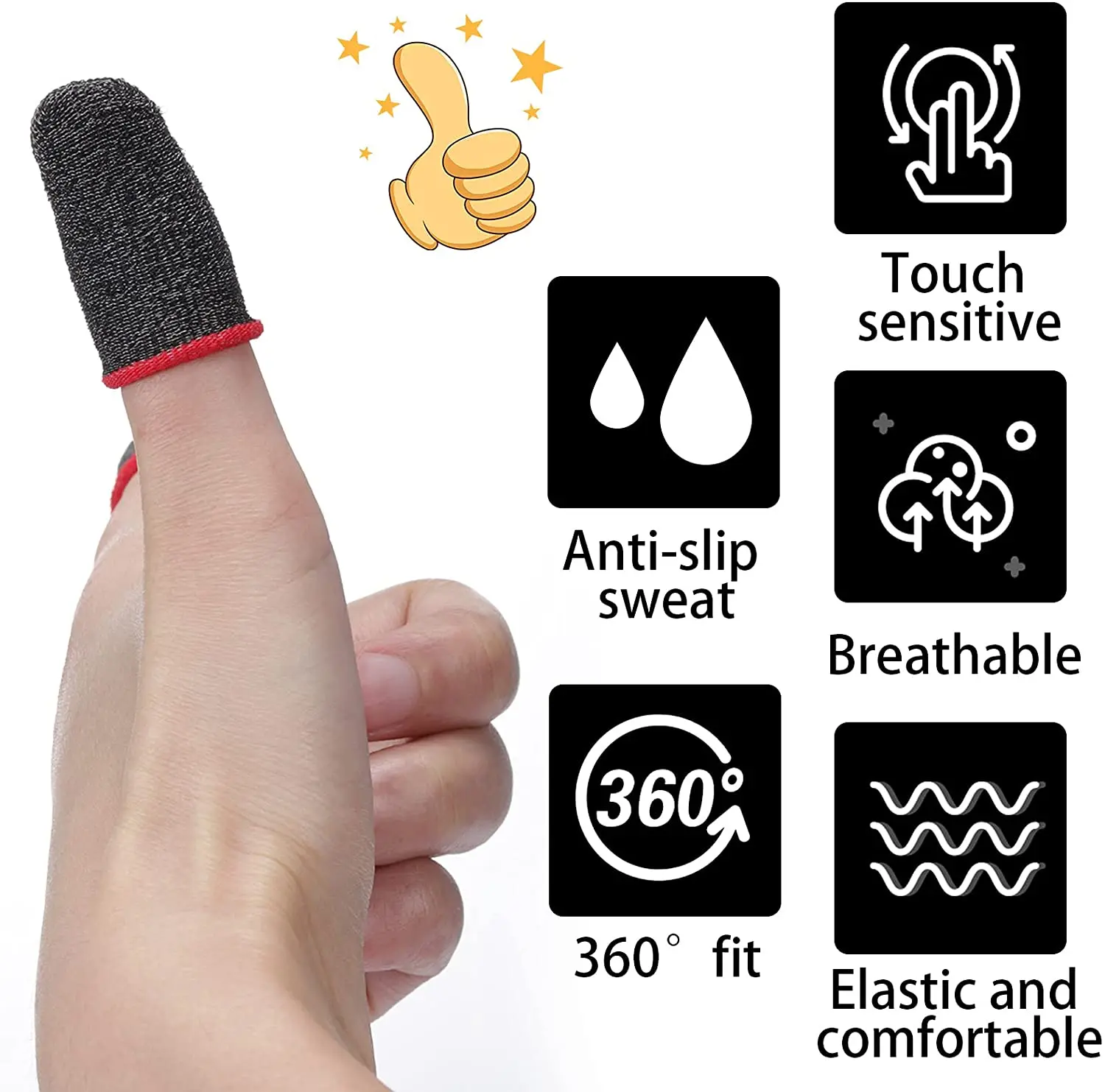 
Game Playing Games Controller Finger Covers Proof Gaming Thumbs Sleeve Breathable Sweat Finger Sleeve 