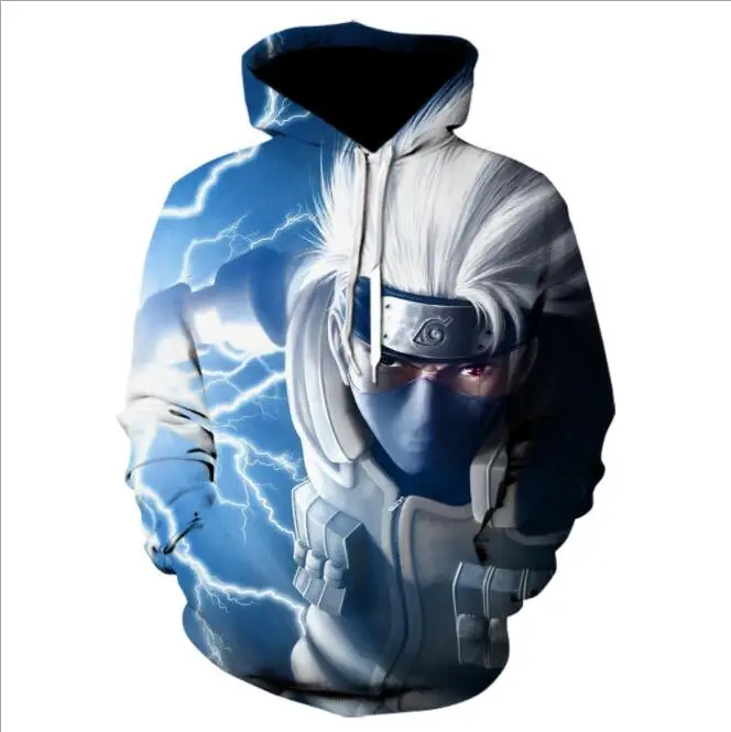 2021 Fashion New Harajuku Anime Character Atake Kakashi Long Sleeve 3D Hoodie