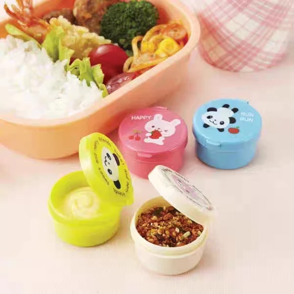 4pcs BPA Free Mini Sauce Bento Bottle Cut Animal Plastic Food Container