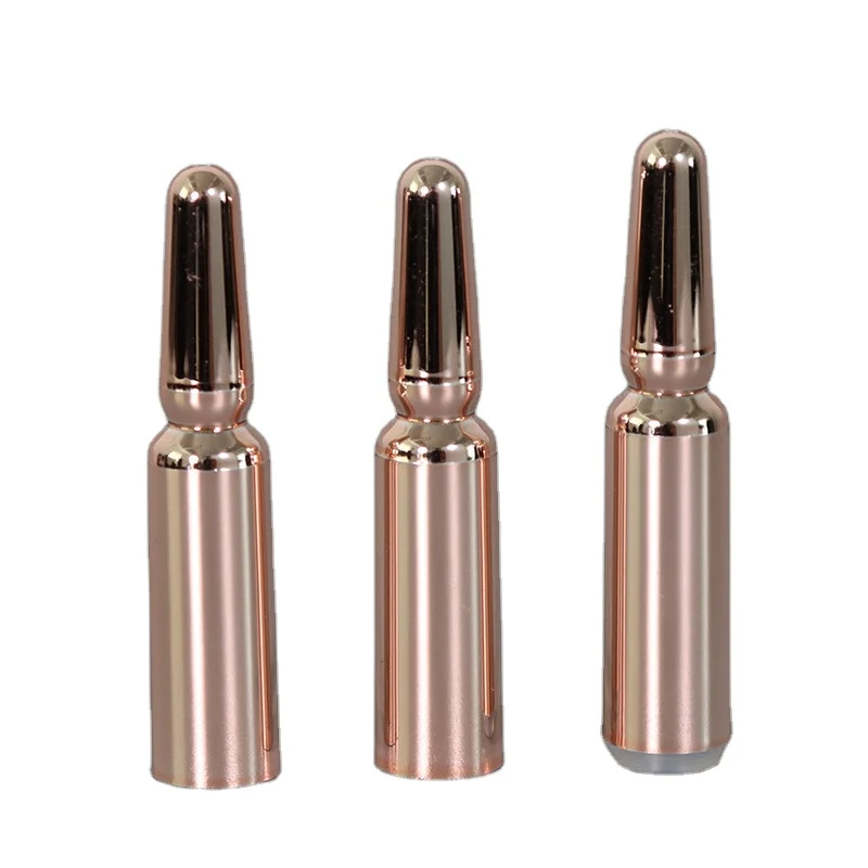Wholesale Round Mini Plastic PETG Rose Gold Ampoule Cosmetic Bottles With PP Backseat Pharmaceutical Medical Ampoule Bottle