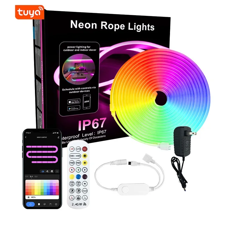 Neon Light Suit Rgb 10M Graffiti Wifi Colorful Silicone Light Strip DIY Modeling Pickup Ambience Light Band