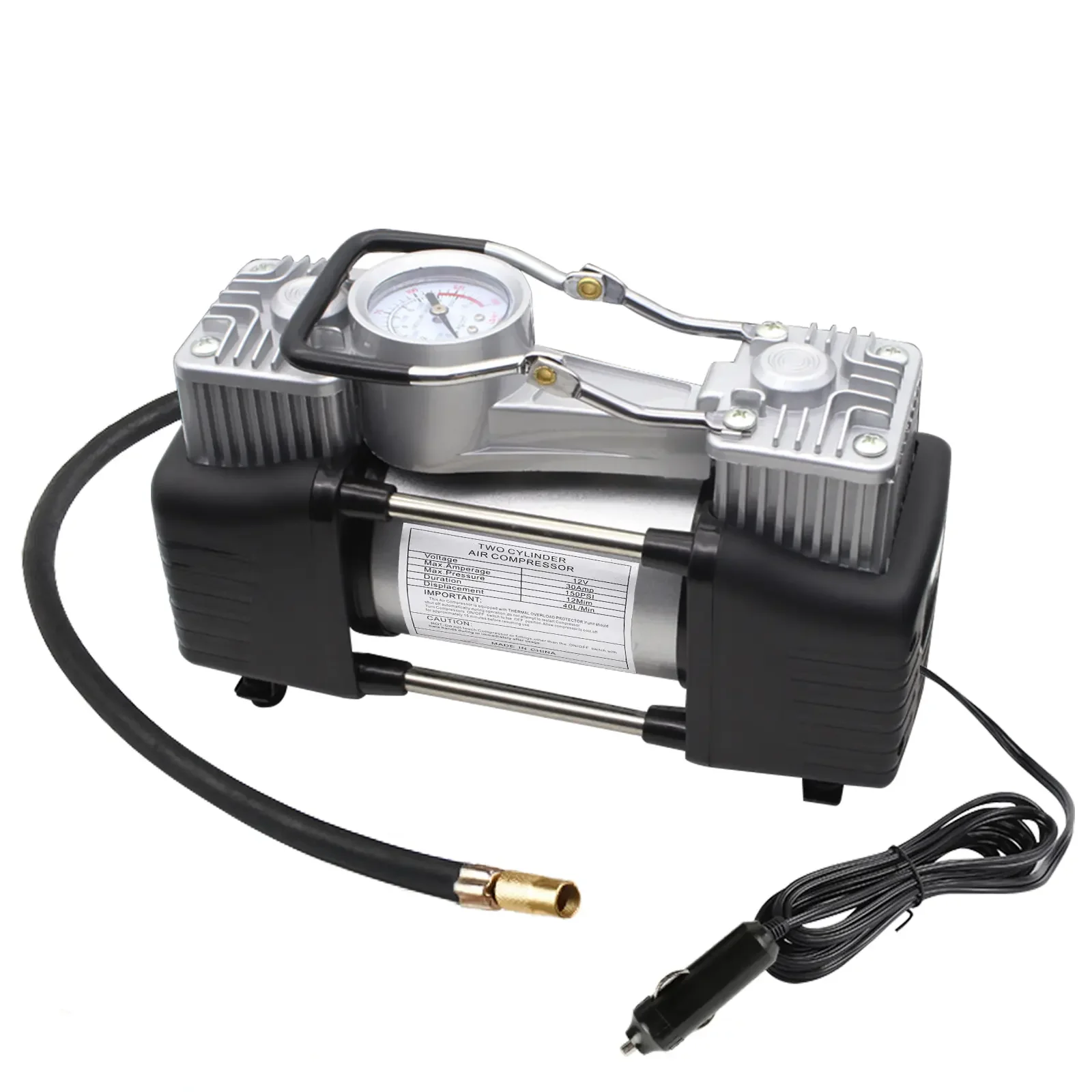 Double Cylinder DC 12V Vehicle Mounted Emergency Maintenance Car Double Cylinder Tire Inflators Tire Vehicle Tool