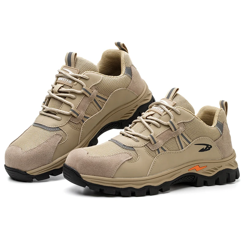 Custom logo industrial engineer working shoes miner construction steel toe sneakers outdoor hiking sport safety shoes