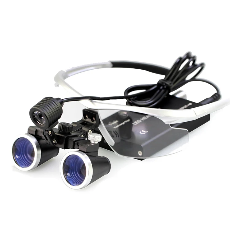 2.5X 3.5X Binocular Dental Loupe Surgery Surgical Magnifier with Headlight LED Light