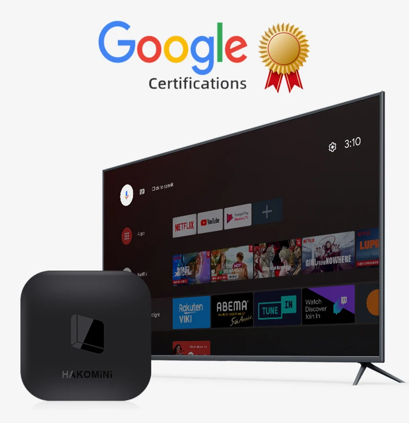2022 новейший Сертифицированный google ATV android 9 0 s905 y2 чипсет с поддержкой dual wifi BT4.2 HAKO Мини Смарт ТВ бокс