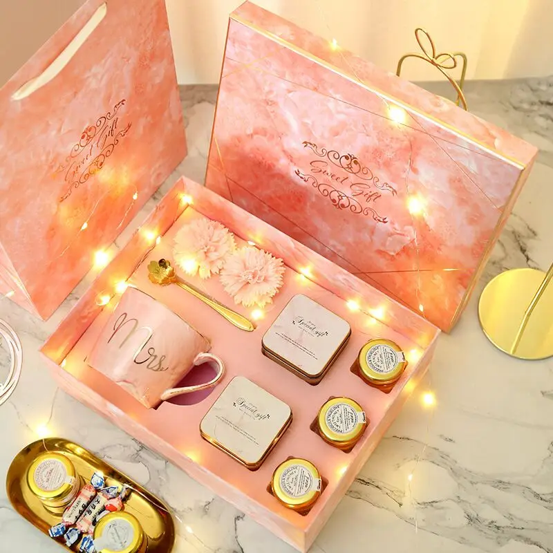 Marbling Gift Box for Cup Candy Packaging Box Paper Material Box Packaging