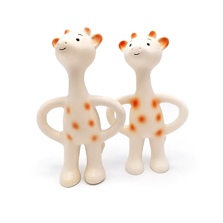 Organic Chemistry No Squeeze Sound Giraffe Teeth Teething Natural Rubber Toy