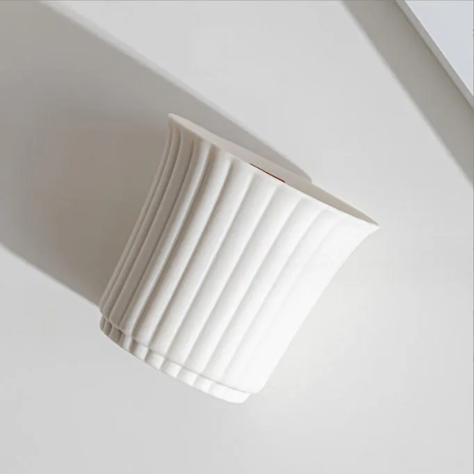 Custom Color Ceramic Candle container vessels candle jars with line embossment