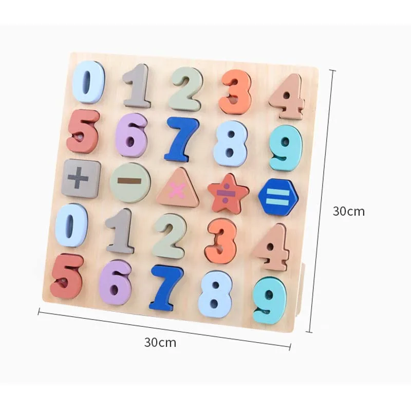 Wooden Learning Toys for Children Digital Counting Shape Matching Montessori Puzzle Toys Alphabet Wood Math