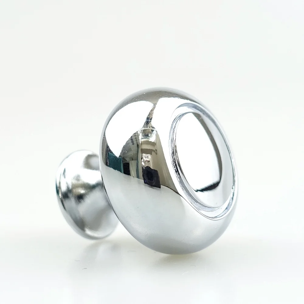 Polished Chrome Cabinet Knob Cupboard Drawer Wardrobe Door Vintage Pull Handles Knob Furniture Kitchen Hardware Knob Zinc Alloy
