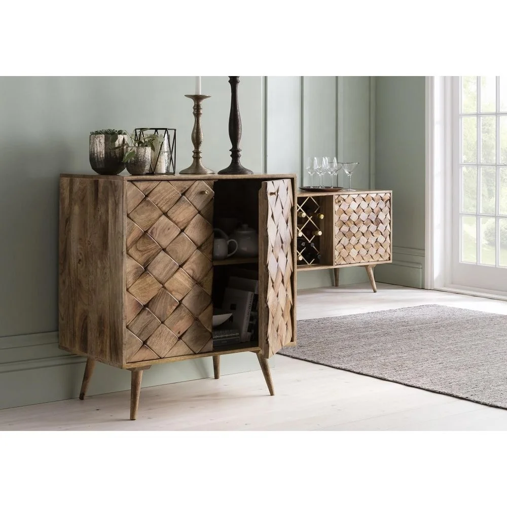 
Industrial Cabinet with Storage Indian Modern Rustic Mango Parquetry Design Cabinet Sideboard Jodhpur Vintage Solid Wood Cabinet 