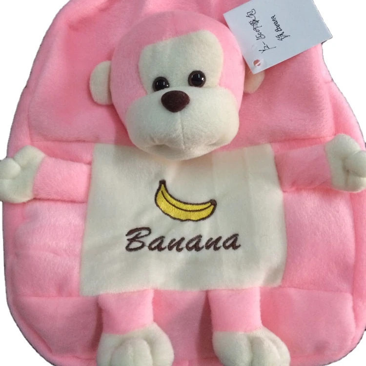38*25cm Stuffed and promotional soft minnie mouse animal toy plush backpack with pompom for children