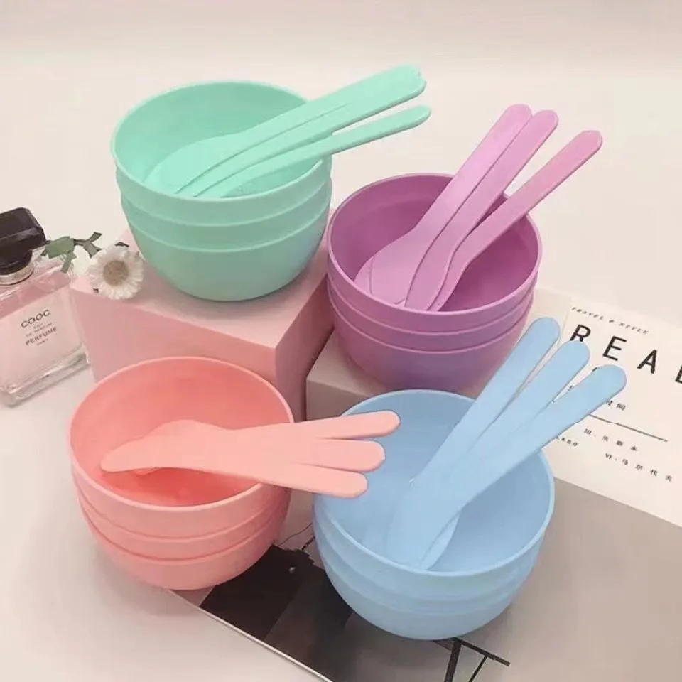 Wholesale Beauty Care Facial Spa Mask Bowl Skin Care Spoon Beauty Salon Plastic Mixing Spatula with Bowel Set
