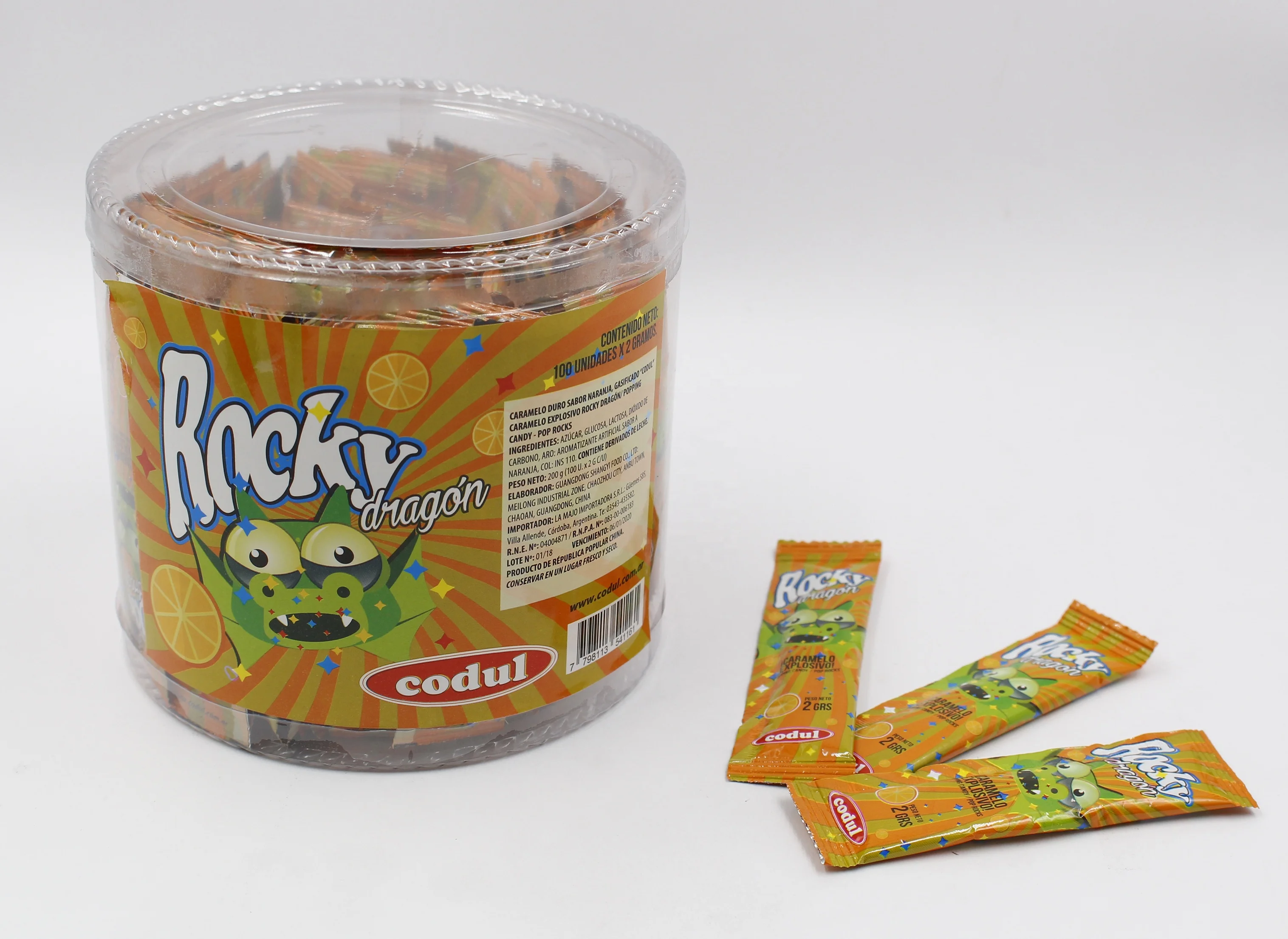 2g four flavored packet magic popping candy in jar
