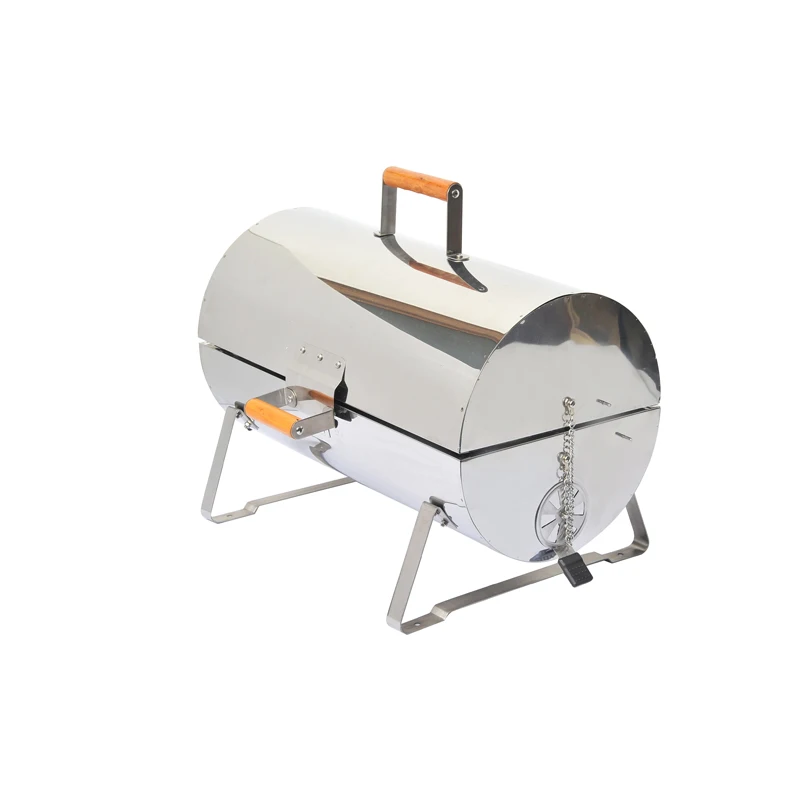 
OEM Factory Stainless Steel Portable Barrel Barbecue Grill Mobile Bbq Charcoal Twinscook Grill 