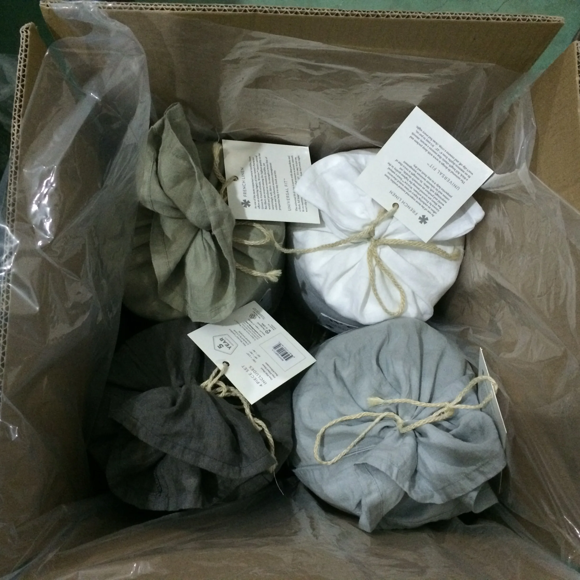 Stone Washed French Linen Bed Sheets , Bed Linen and Belgian linen Bedding Set