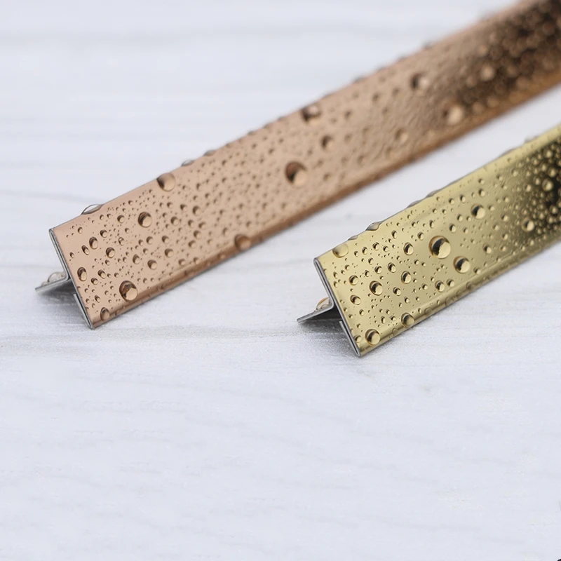 Stainless steel tile edge trim strip t channel profile for ceramic floor transition