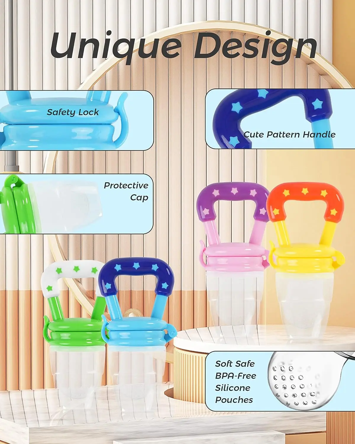 Wholesale Baby First Stage Food Feeder Fruit Pacifier Freezer Fruit Nipple For Baby Teething Feeder Set