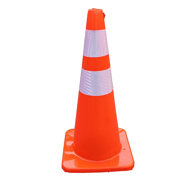 670MM Plastic Road Safety Reflective With Rubber Base Traffic Road Safety Crash Barrel