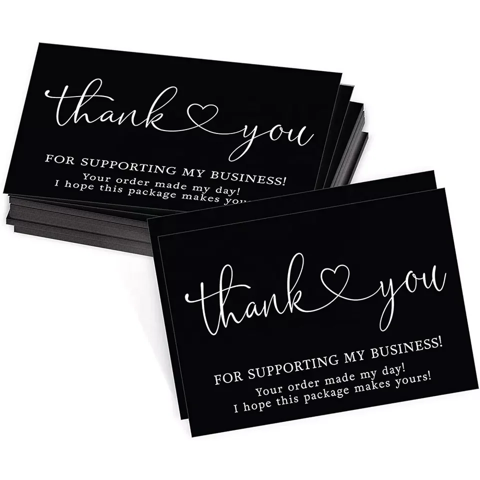 Private Custom Logo Printing Thank You Card For Small Business Luxury Metallic Foil Business wedding thank You Cards