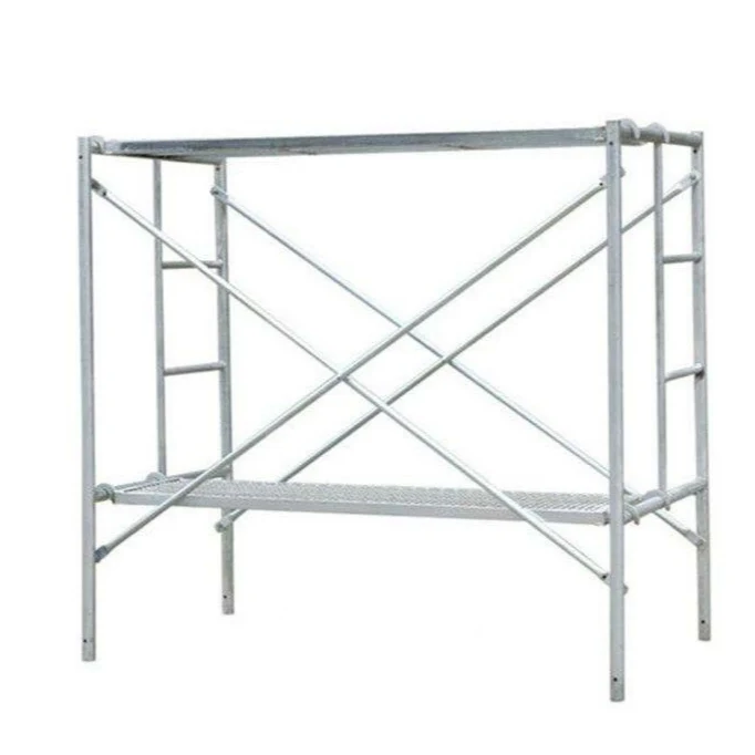 walking through H frame indoor scaffolding