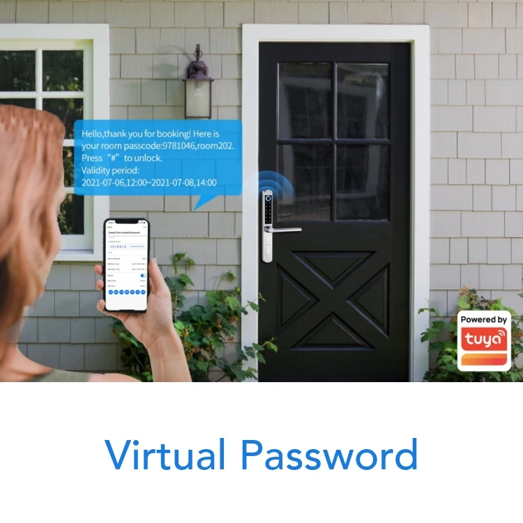 Tuya TTlock Key Card Keypad Digital Safe Lock Latch Biometric Fingerprint WiFi Smart Handle Door Lock