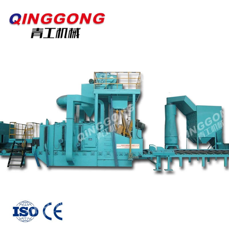 steel beams plate pipes shot blasting machine /painting drying production line