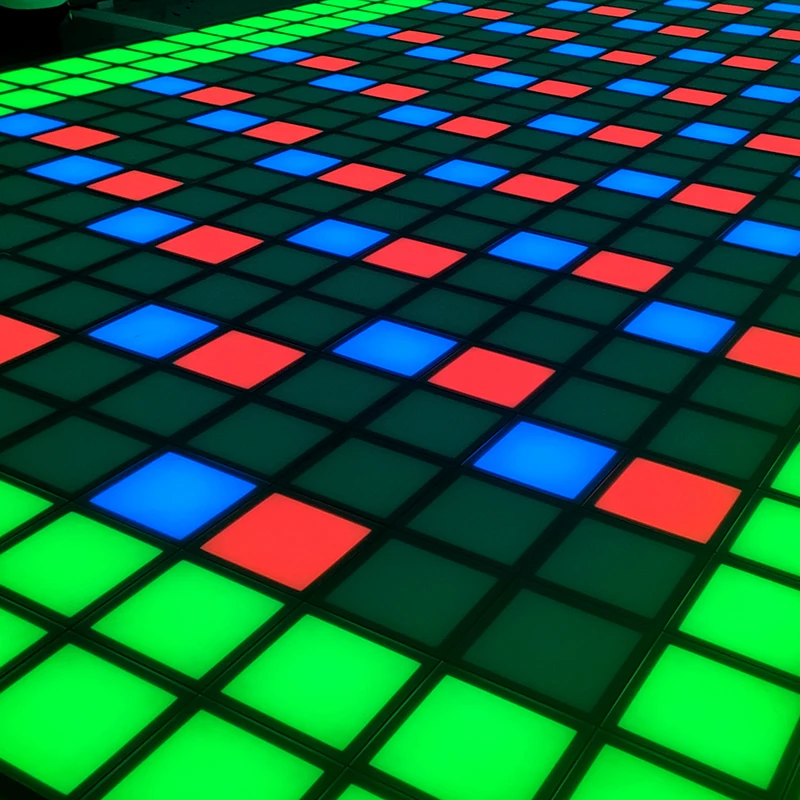 30x30cm 25x25xm glass tile activate floor led game