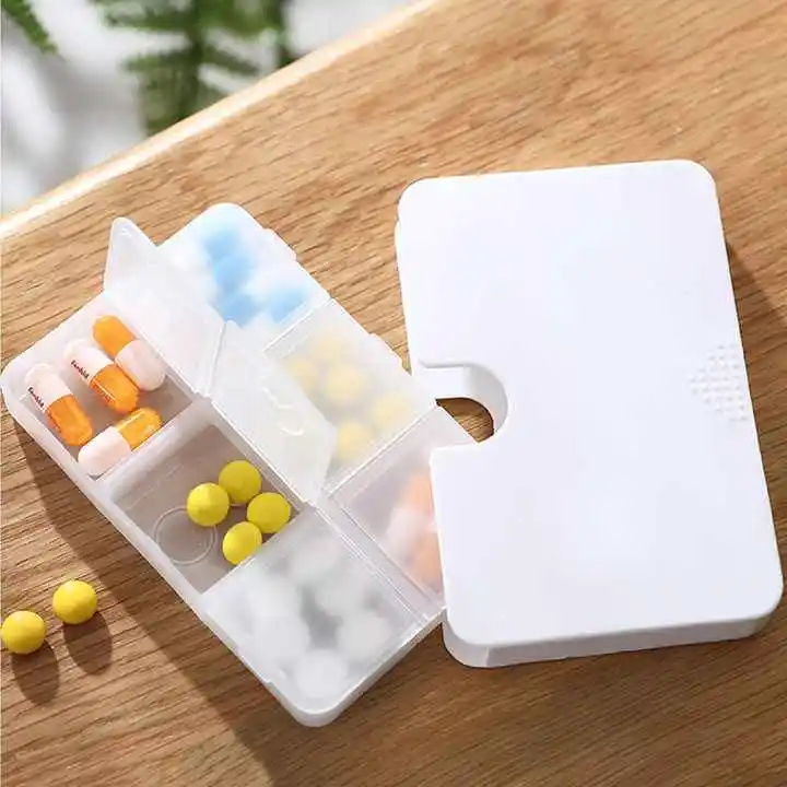 NBBLUESKY Portable Medicine Pill Box 6 Compartments Drawer Type Travel Pill Case Dosage Vitamins Cod Liver Oil Other Supplements