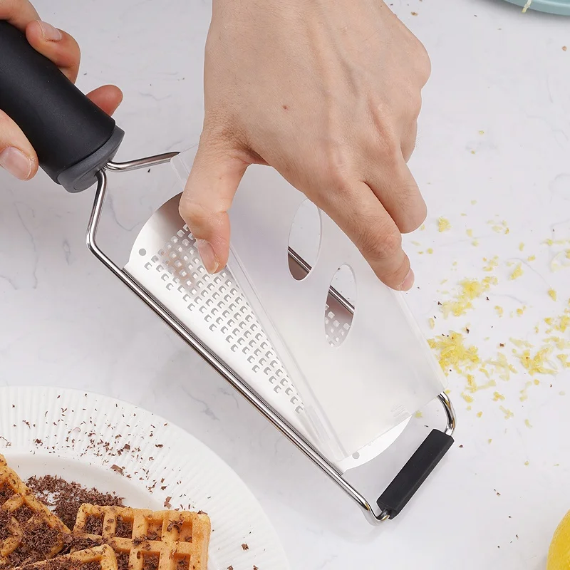 
Homeware Kitchen Gadgets Stainless Steel Flat Cheese Grater With TPR Handle 