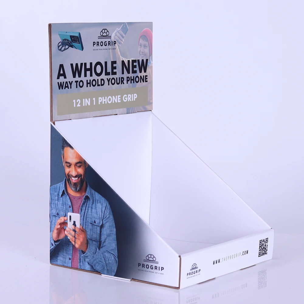 Cardboard Showcase For phone charger Display Counter Cell Phone Accessory Counter Display stand